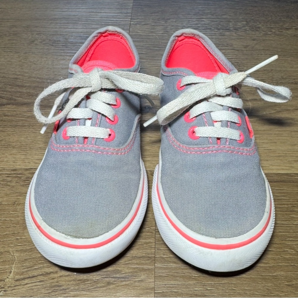 VANS Kids Sneakers Toddler size 8.5 Gray with Pink Accents